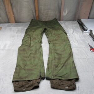 Burton Snow Pants Men Small Green Camo Dryride Waterproof Cargo Ski Winter 33x30